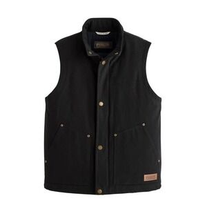 Pendleton Pine Grove Mens Black Cotton Canvas Wool Lined Utility Vest Large NEW